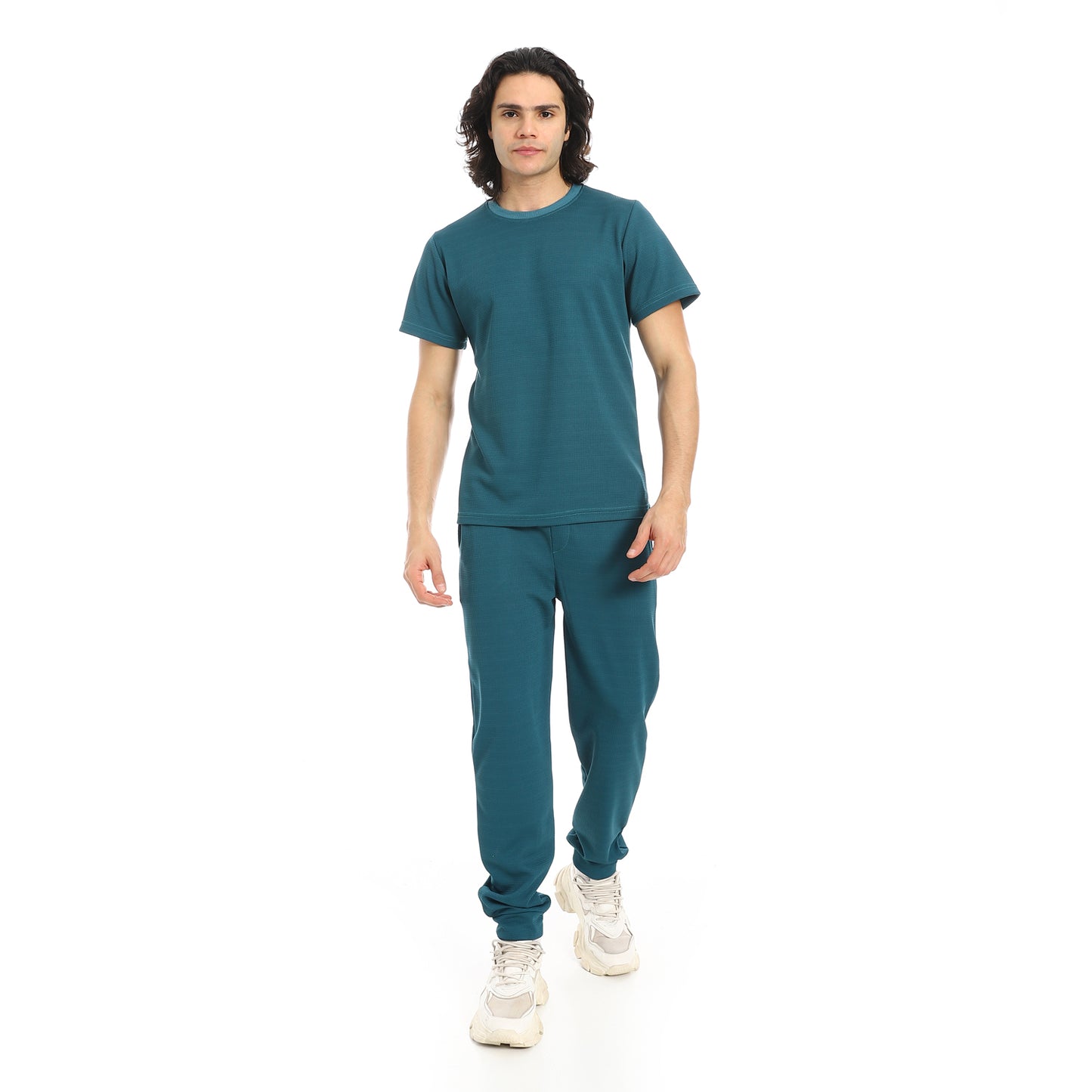 Short Sleeves Slip On T-Shirt and Pants Set