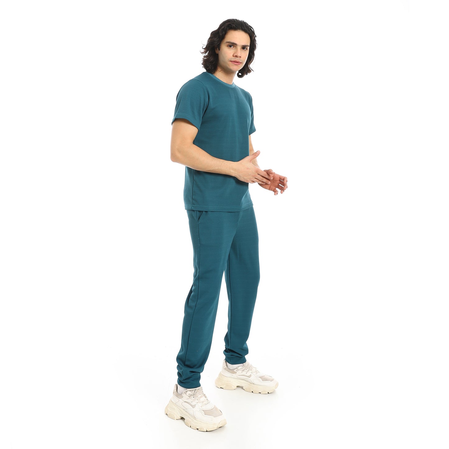 Short Sleeves Slip On T-Shirt and Pants Set