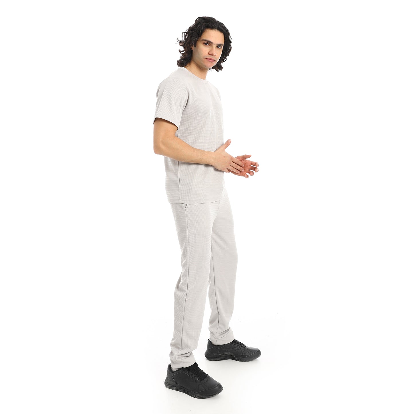 Short Sleeves Slip On T-Shirt and Pants Set