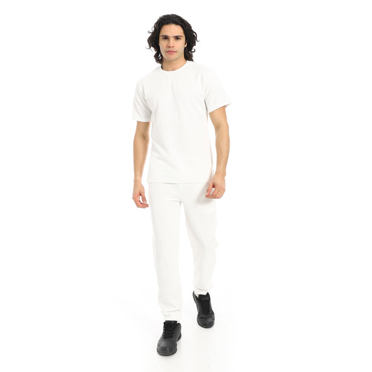 Short Sleeves Slip On T-Shirt and Pants Set
