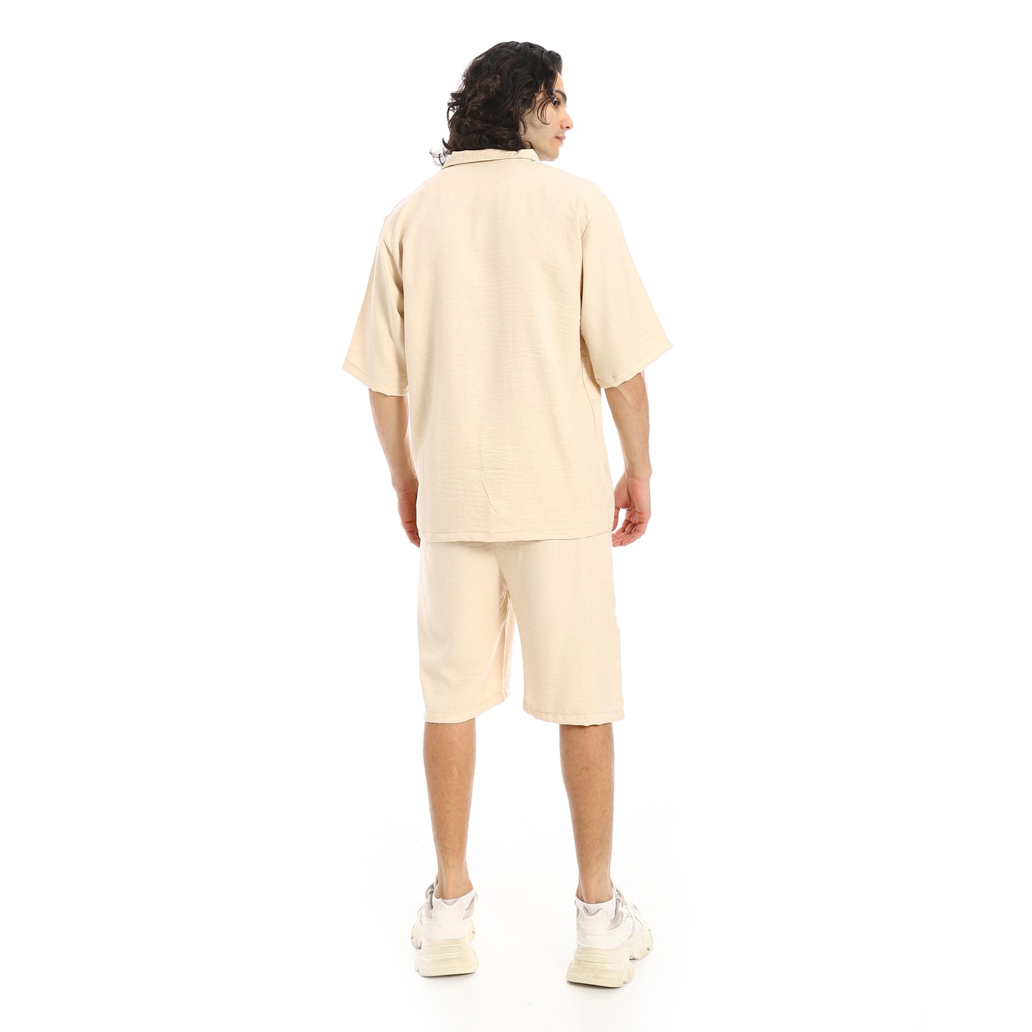 Button Closure Trendy Shirt and Shorts Set