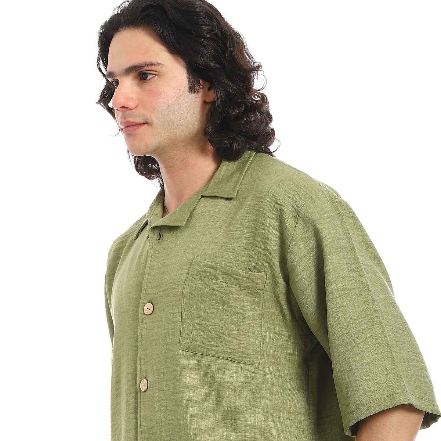 Linen Turn Down Collar Shirt and Pants Set