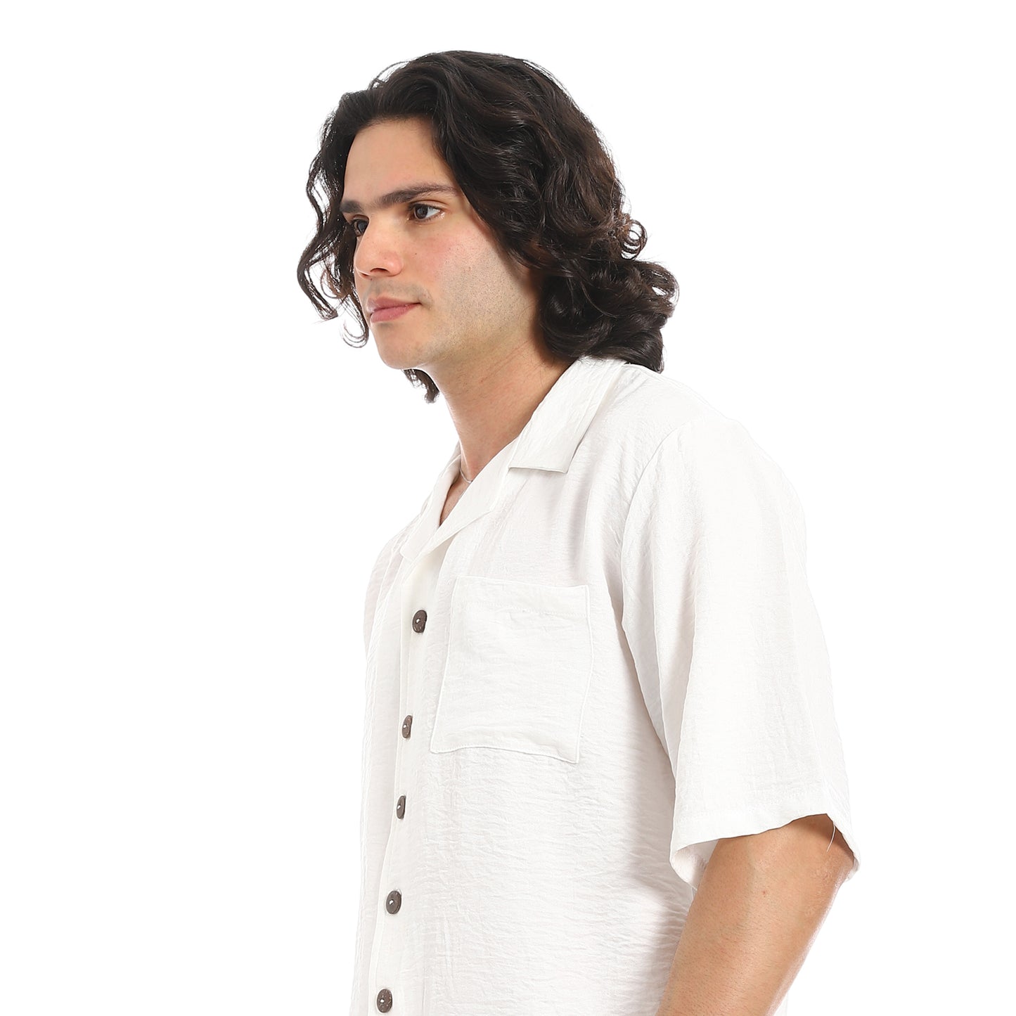 Linen Turn Down Collar Shirt and Pants Set