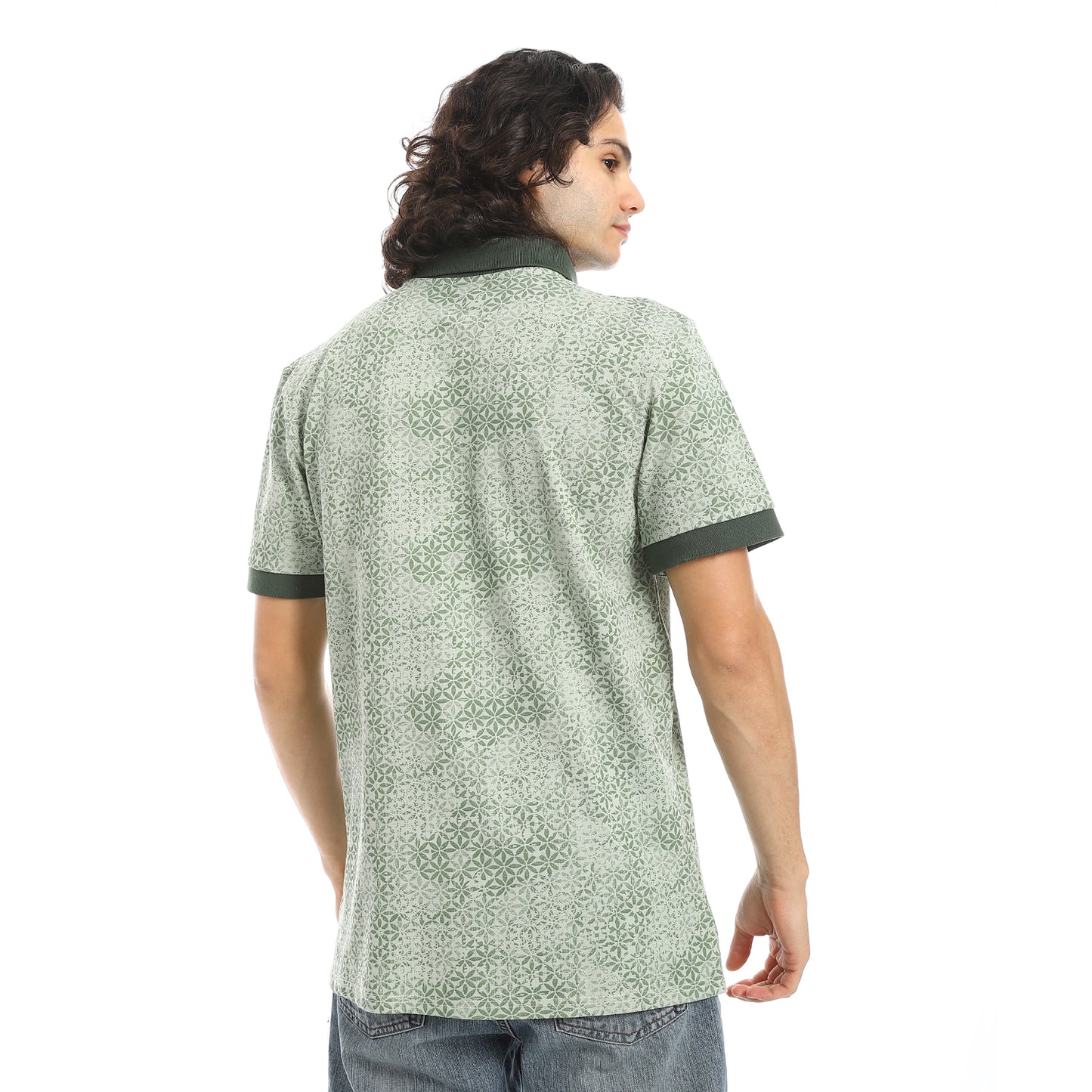 Self Pattern Regular Fit Polo Shirt