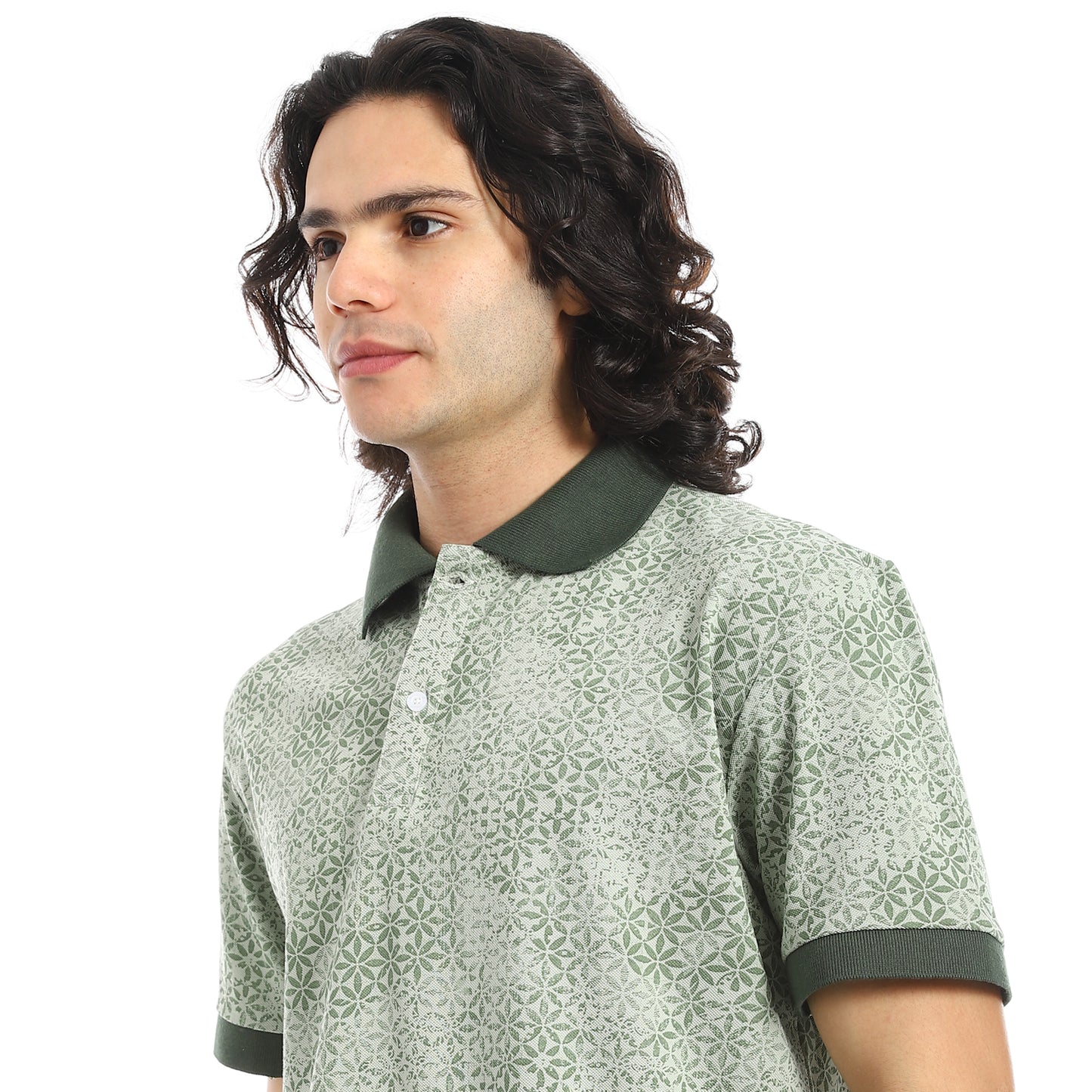 Self Pattern Regular Fit Polo Shirt
