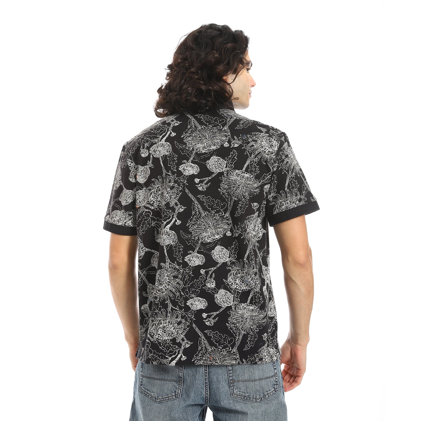 Self Pattern Regular Fit Polo Shirt