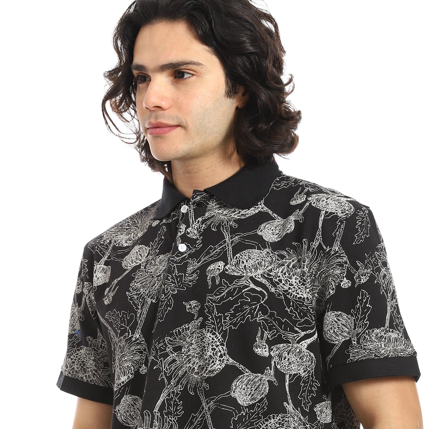 Self Pattern Regular Fit Polo Shirt