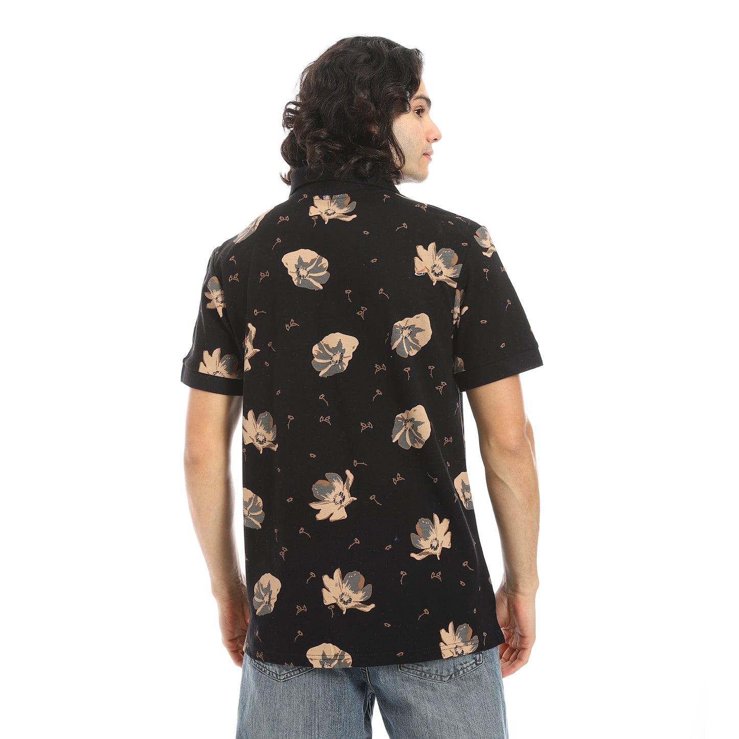 Self Pattern Regular Fit Polo Shirt