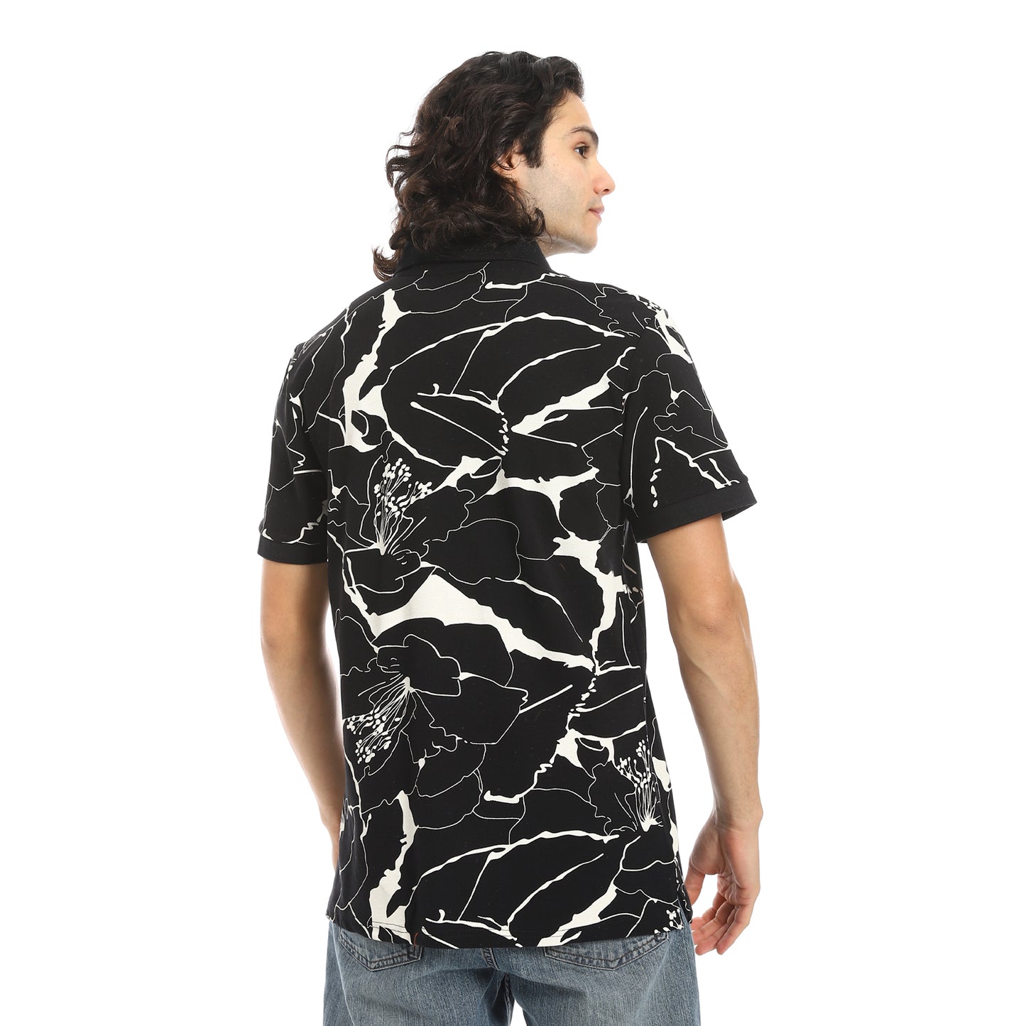 Self Pattern Regular Fit Polo Shirt