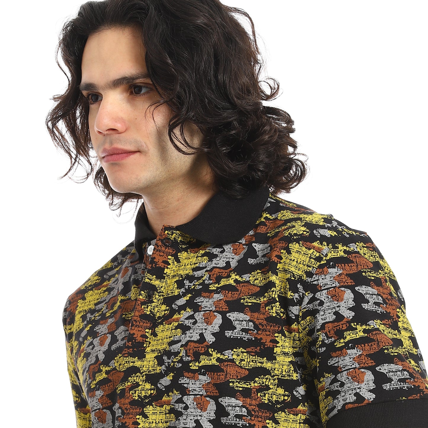 Self Pattern Regular Fit Polo Shirt