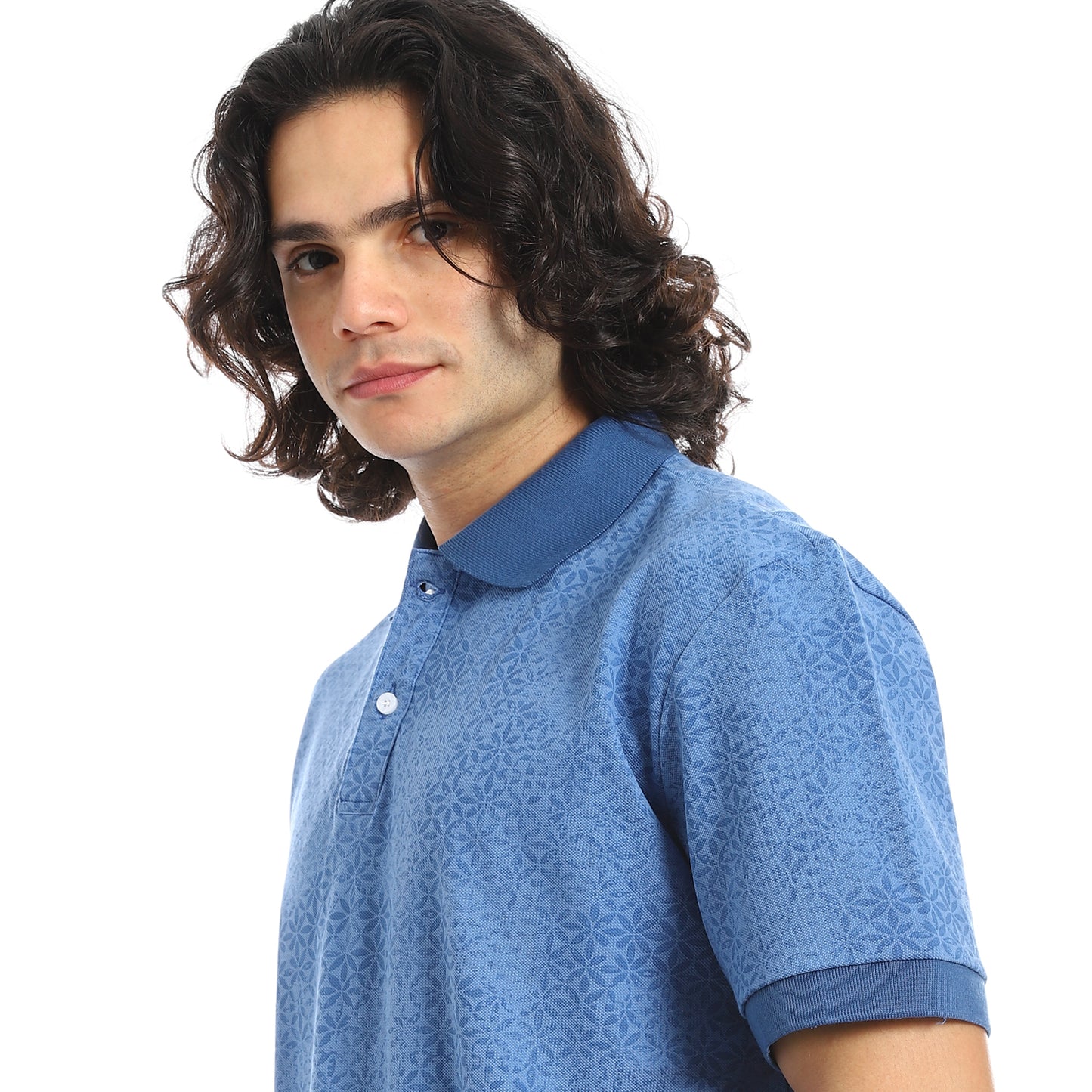 Self Pattern Regular Fit Polo Shirt