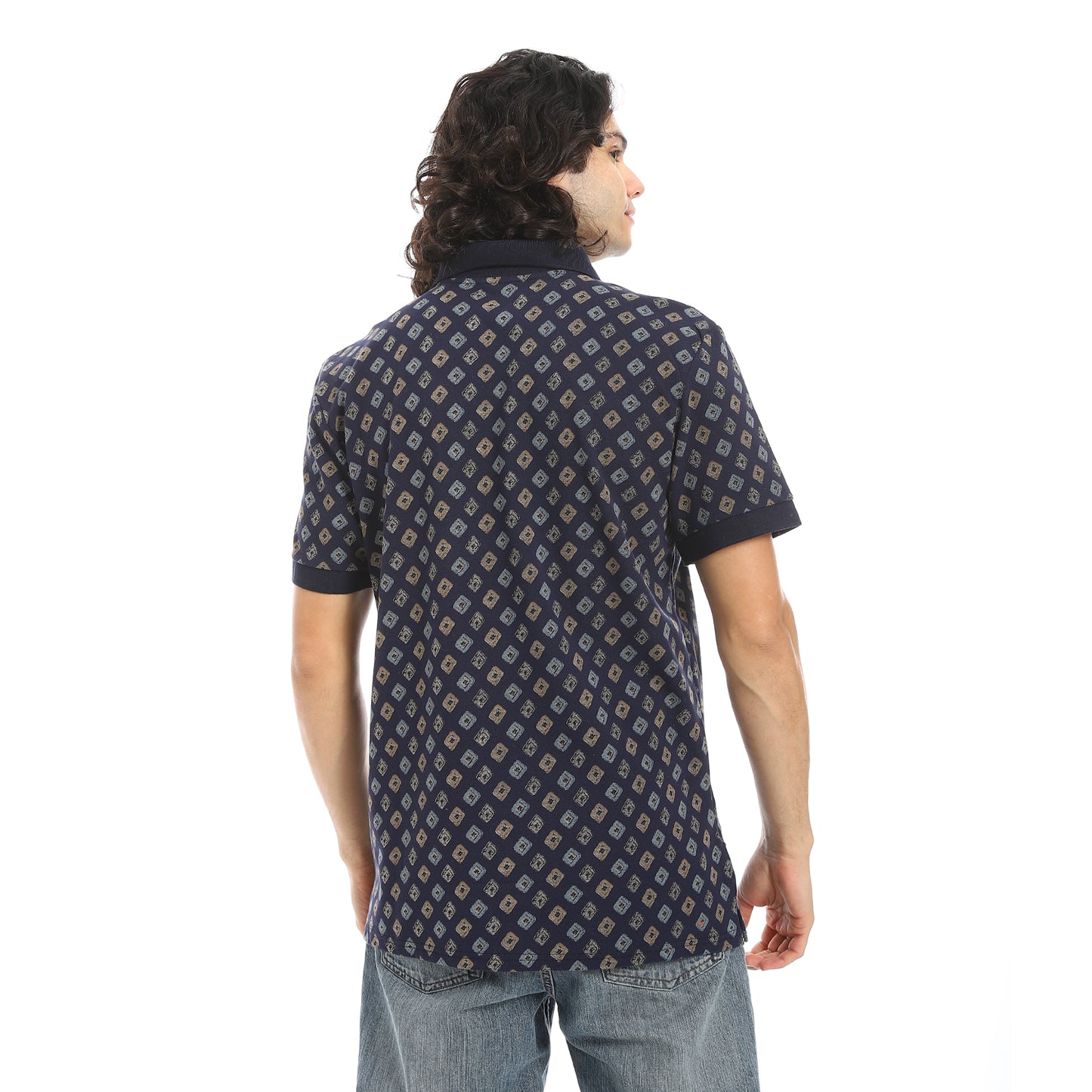 Self Pattern Regular Fit Polo Shirt