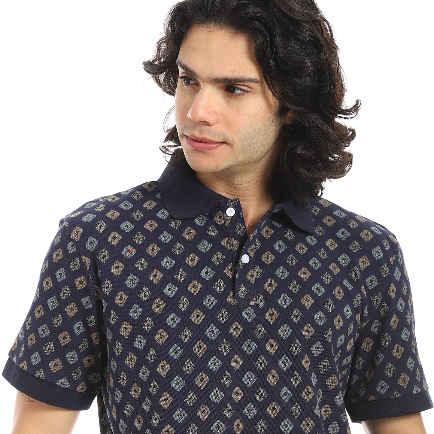 Self Pattern Regular Fit Polo Shirt