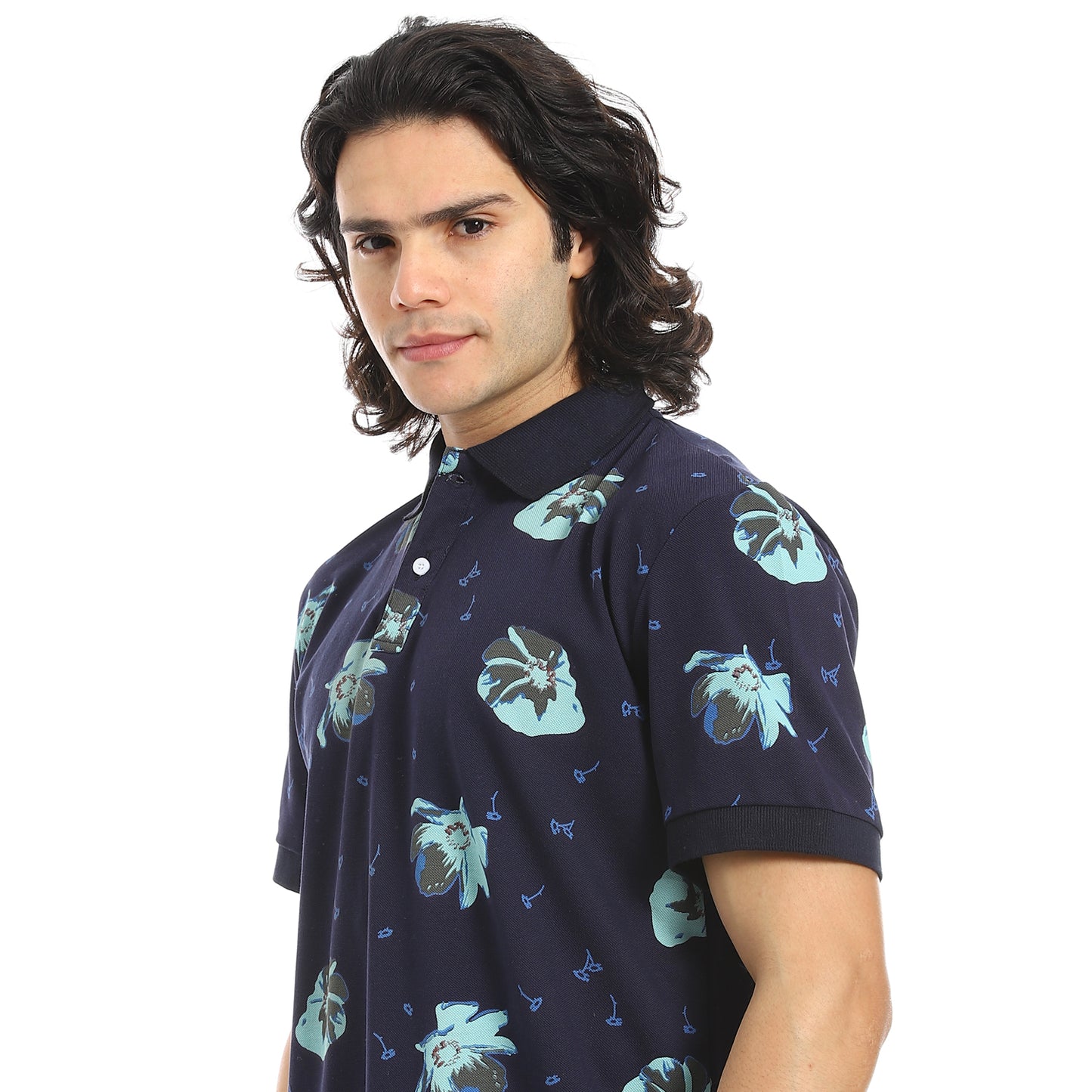 Self Pattern Regular Fit Polo Shirt