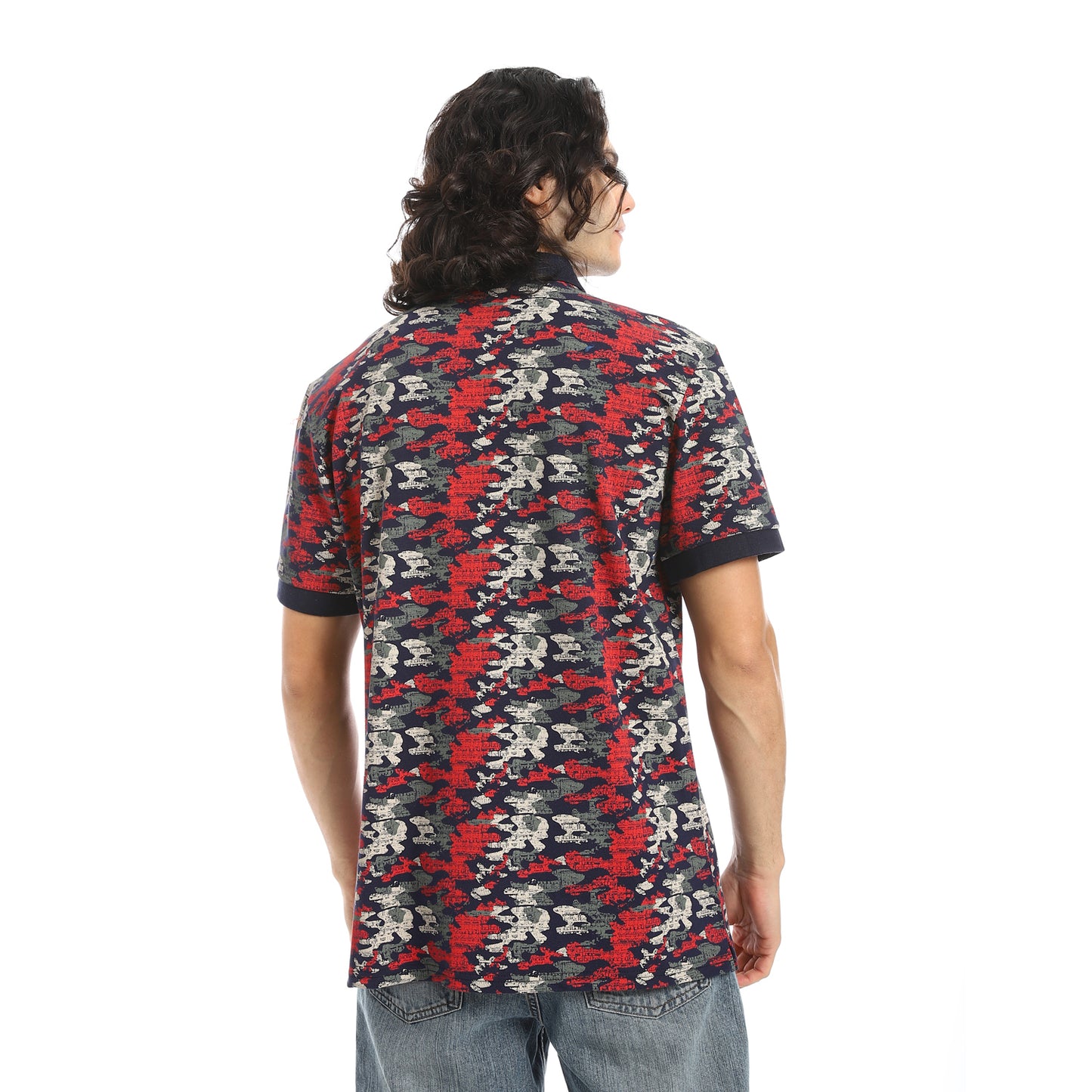 Self Pattern Regular Fit Polo Shirt
