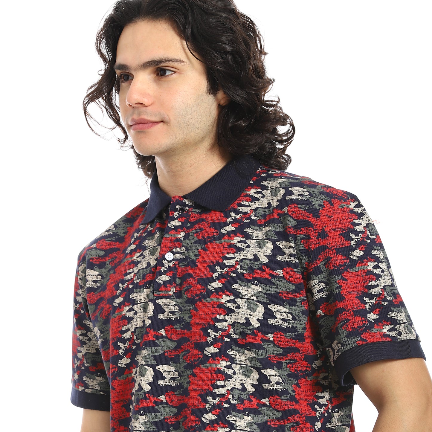 Self Pattern Regular Fit Polo Shirt