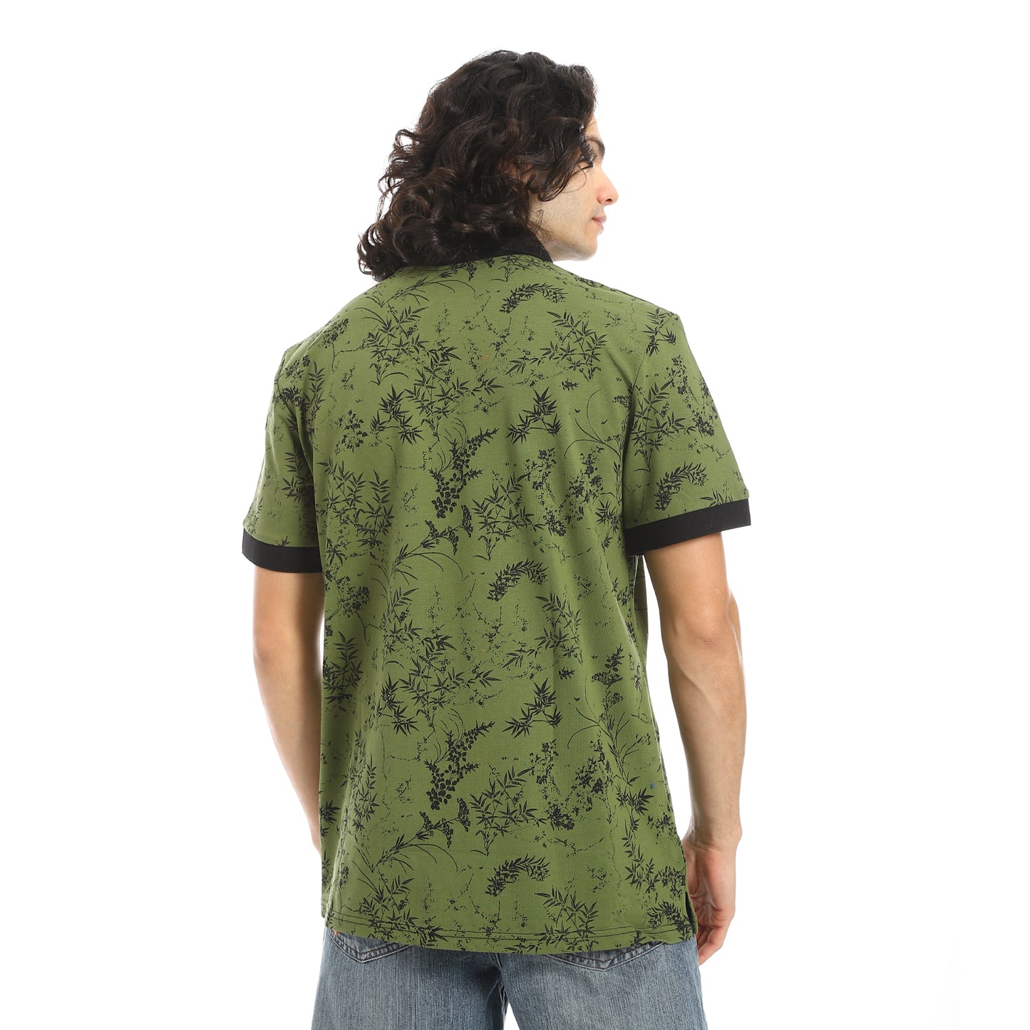 Self Pattern Regular Fit Polo Shirt