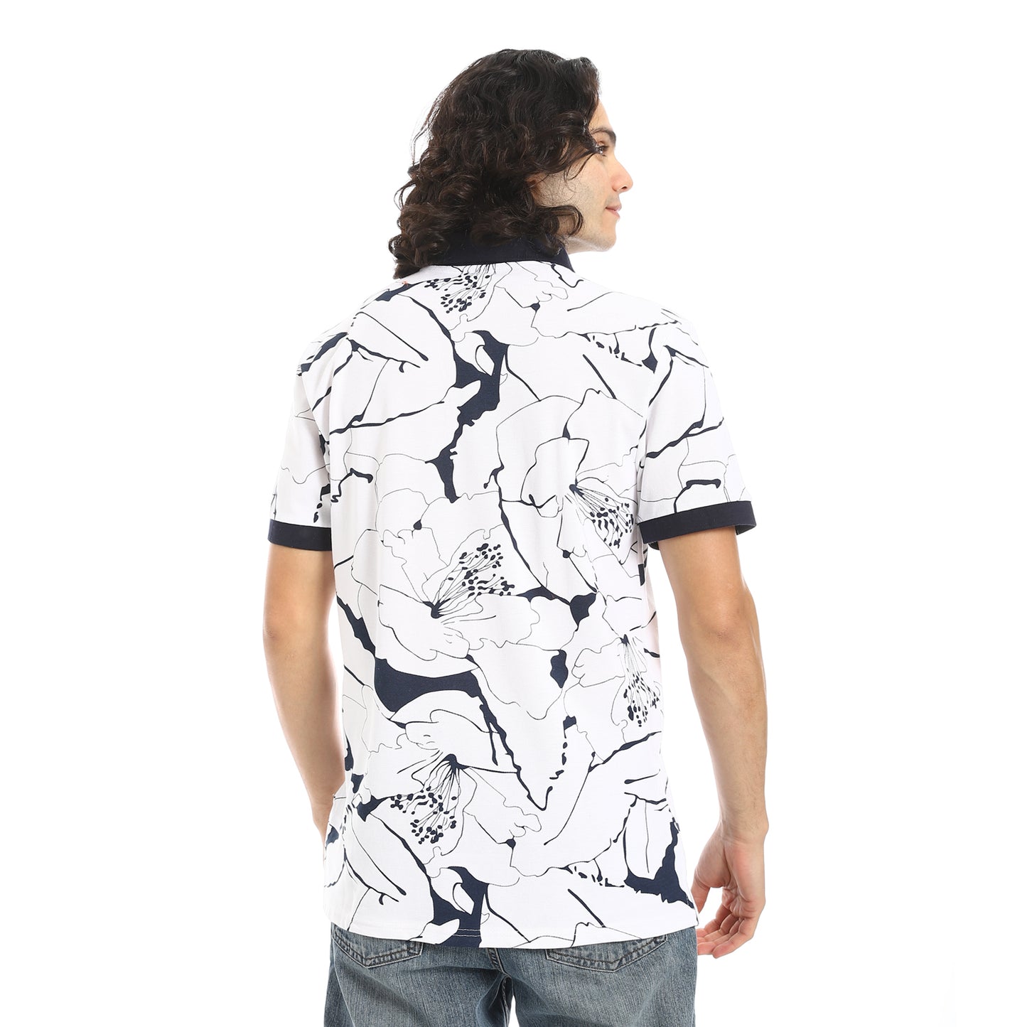 Self Pattern Regular Fit Polo Shirt