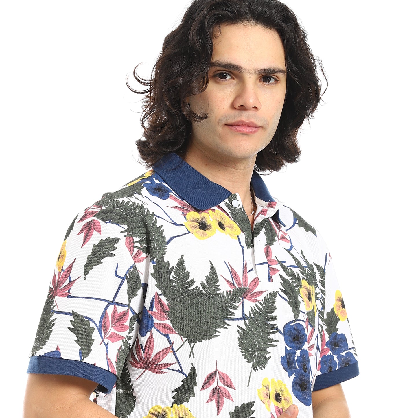 Self Pattern Regular Fit Polo Shirt