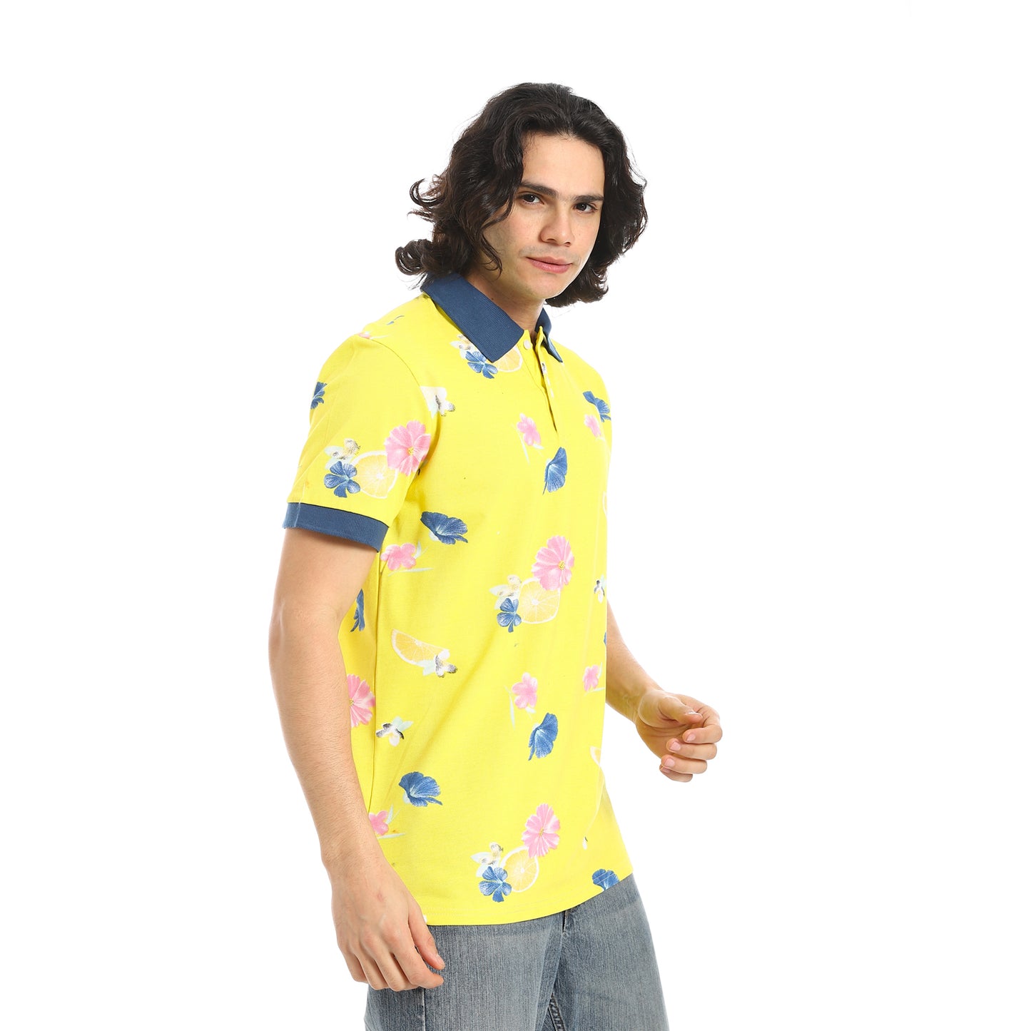 Self Pattern Regular Fit Polo Shirt
