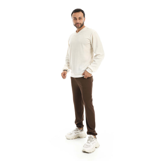Red Circle Falafel V Neck Pajamas + trikoh Pants men