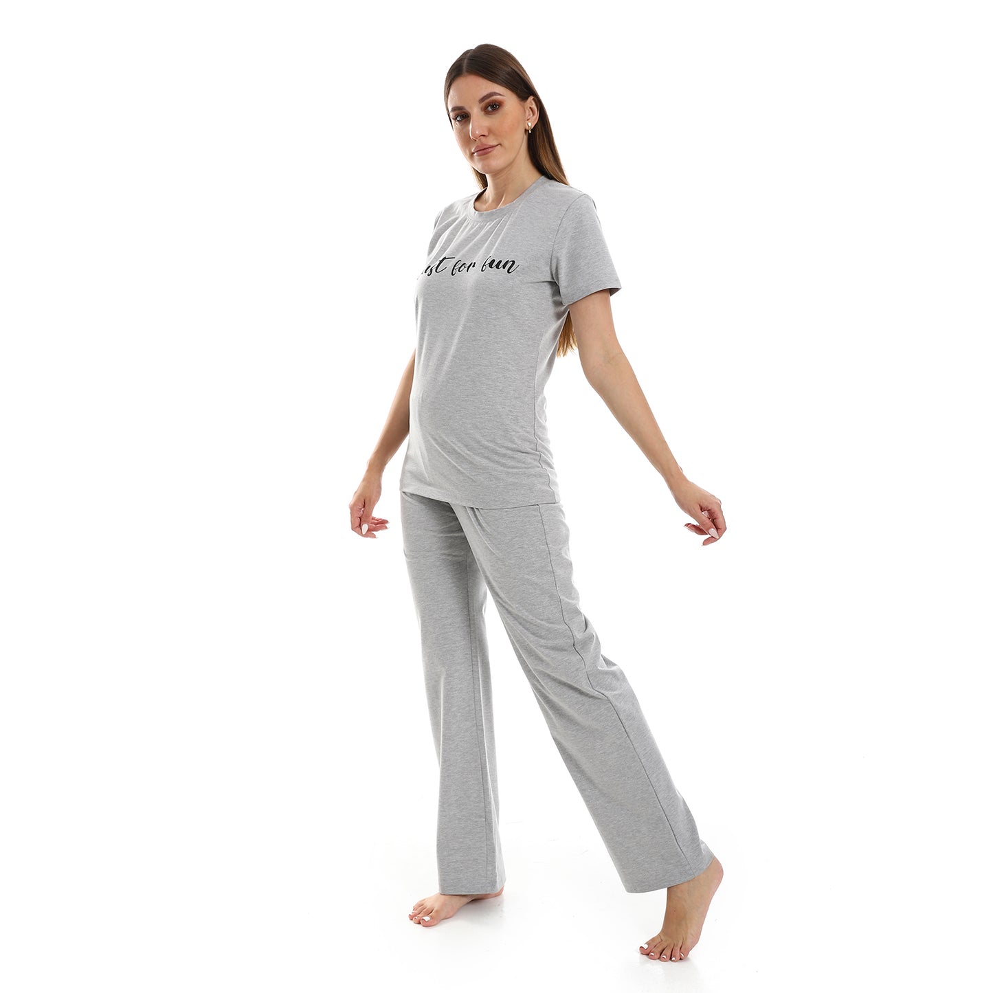 Heather & Printed "Just For You" Pajama