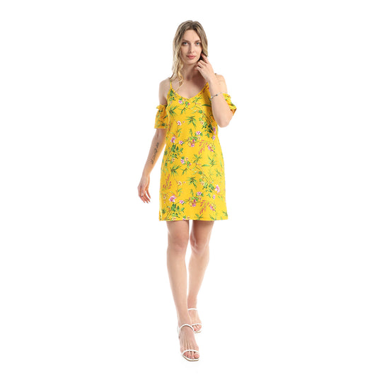 Floral Slip On Mini Dress