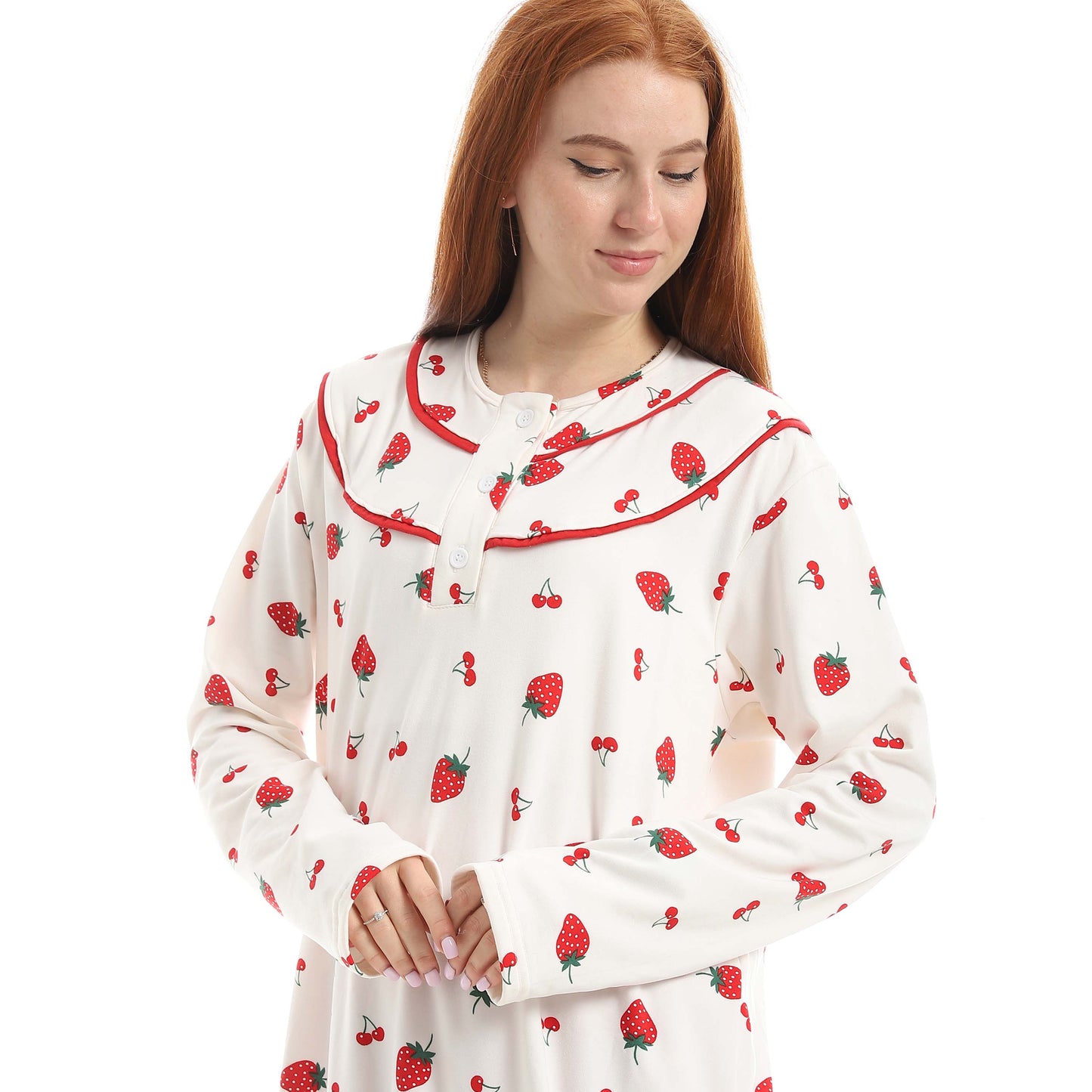 Sleeve Sleepshirt and pepper painting buttons