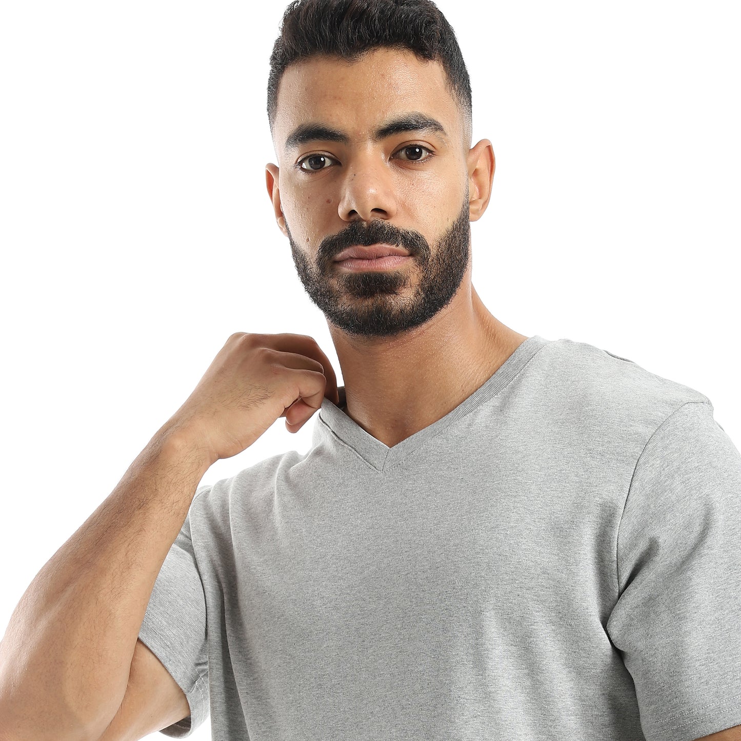 Basic Half Sleeves V- Neck Collar Plain T-Shirt