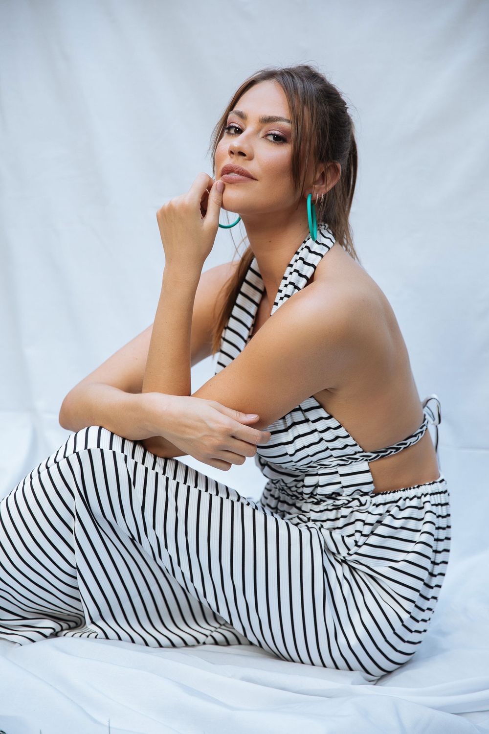 kady Striped Backless Long Dress