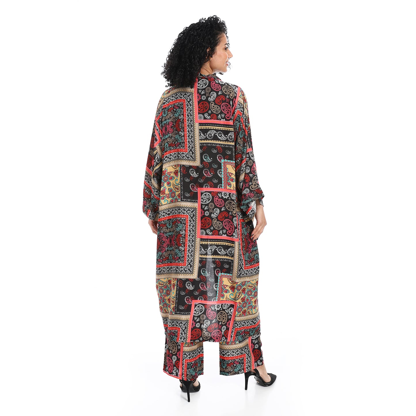 Women's Kimono Floral Pants Suit