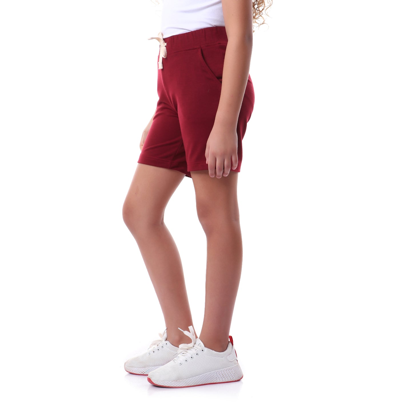 Kady Cotton Drawstring Elastic Waist Side-Pocket Sweat Shorts for Kids