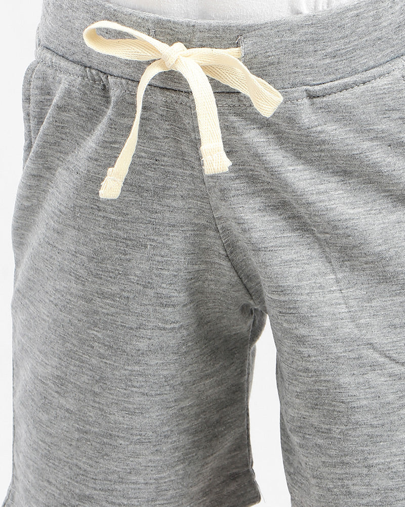 Kady Cotton Drawstring Elastic Waist Side-Pocket Sweat Shorts for Kids