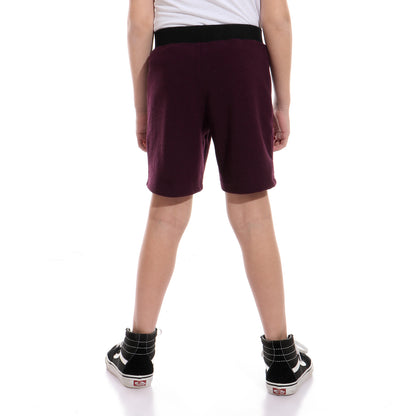 Kady Two-Tone Zip Side Pocket Drawstring Elastic Waist Sweat Shorts for Boys