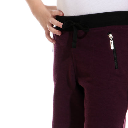 Kady Two-Tone Zip Side Pocket Drawstring Elastic Waist Sweat Shorts for Boys