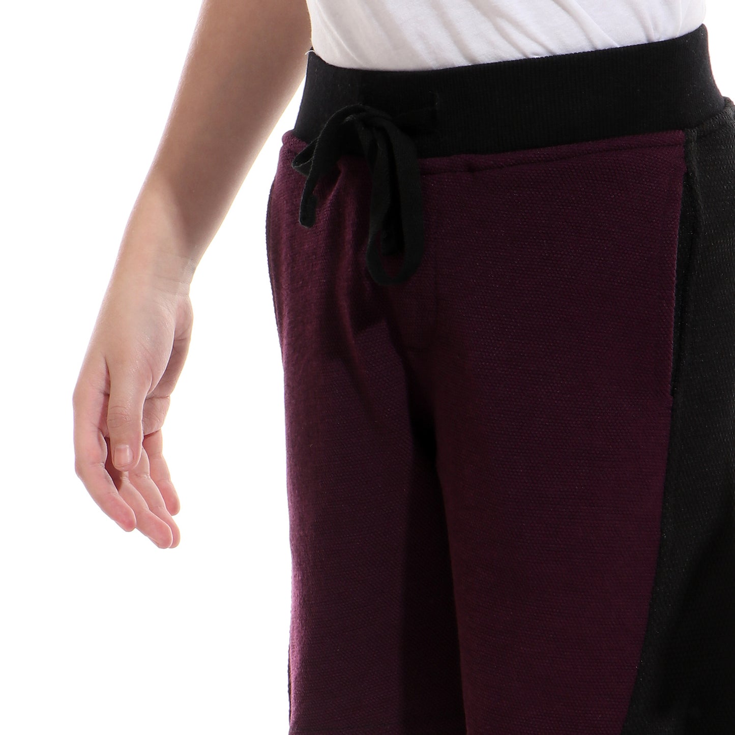 Kady Two-Tone Side-Pocket Drawstring Elastic Waist Sweat Shorts For Boys