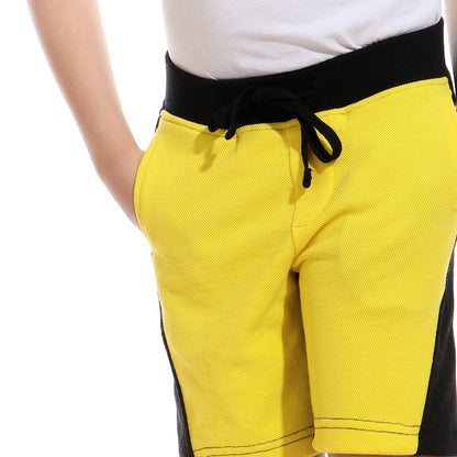 Kady Two-Tone Side-Pocket Drawstring Elastic Waist Sweat Shorts For Boys