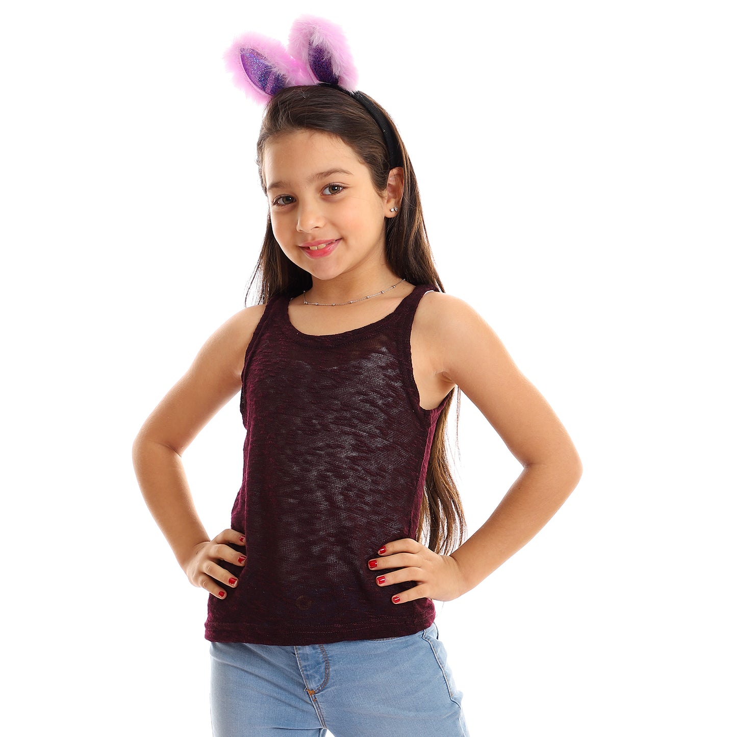 Kady girls self pattern sleeveless tank top girls