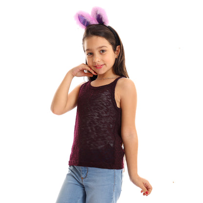 Kady girls self pattern sleeveless tank top girls