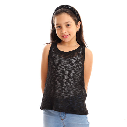 Kady girls self pattern sleeveless tank top girls