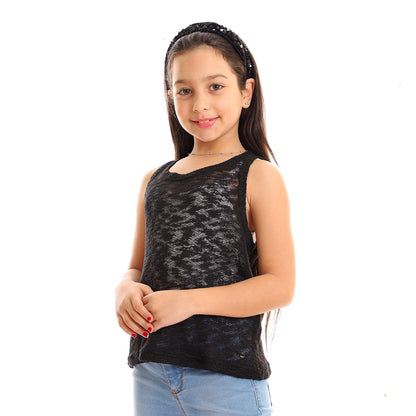 Kady girls self pattern sleeveless tank top girls