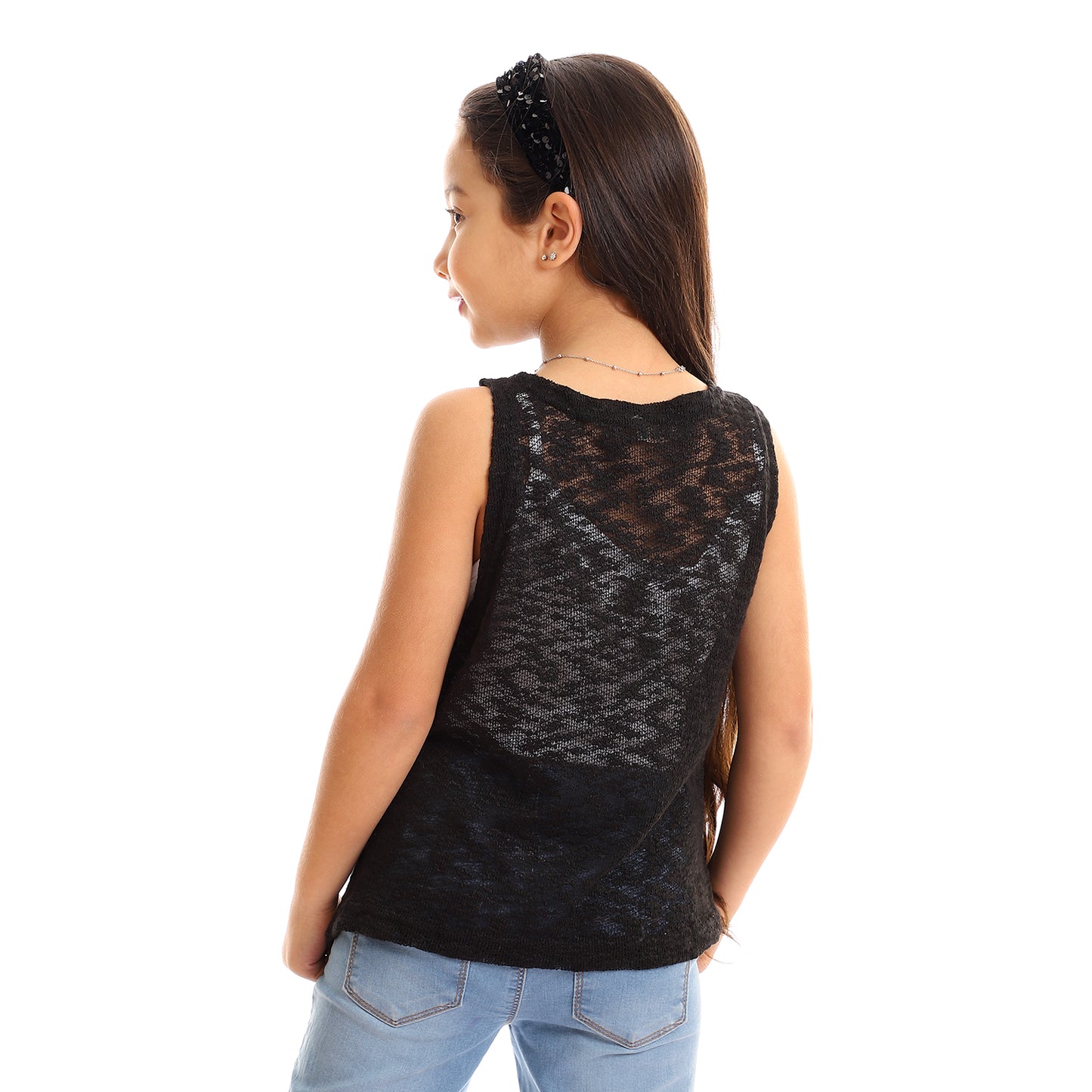 Kady girls self pattern sleeveless tank top girls