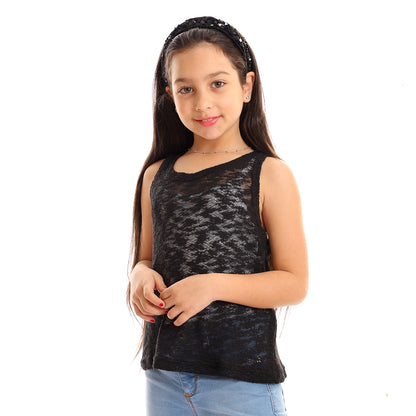 Kady girls self pattern sleeveless tank top girls