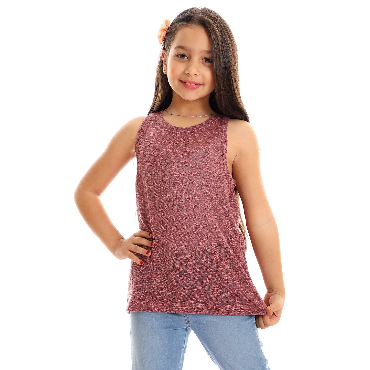 Kady girls self pattern sleeveless tank top girls