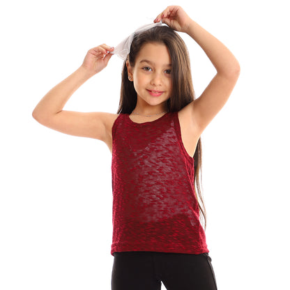 Kady girls self pattern sleeveless tank top girls