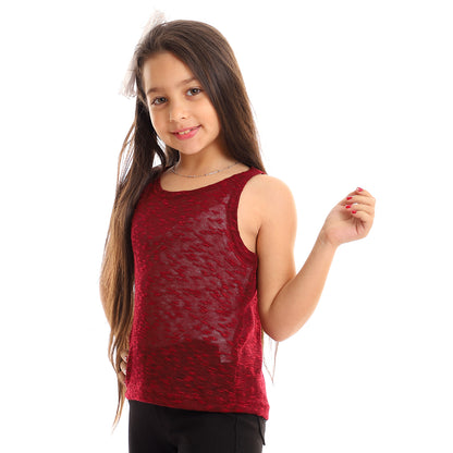 Kady girls self pattern sleeveless tank top girls