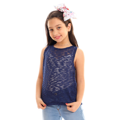 Kady girls self pattern sleeveless tank top girls
