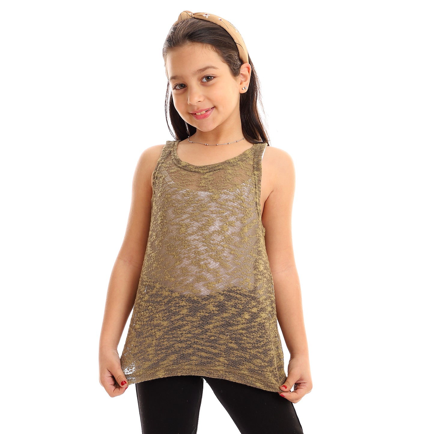 Kady girls self pattern sleeveless tank top girls