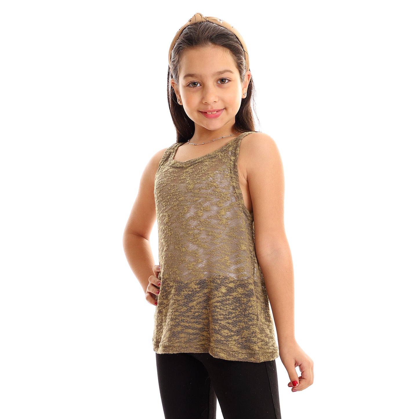 Kady girls self pattern sleeveless tank top girls