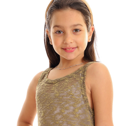 Kady girls self pattern sleeveless tank top girls